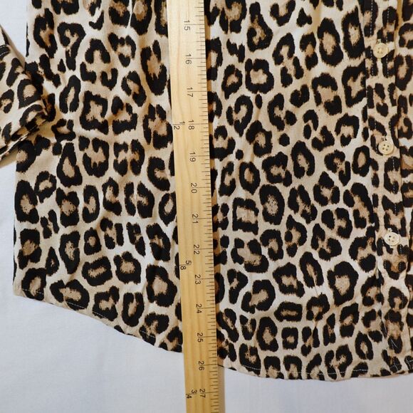Chicos Blouse Women 3 US 16/18 XL Leopard Animal Print Button Up Mob Wife Office - Picture 5 of 11